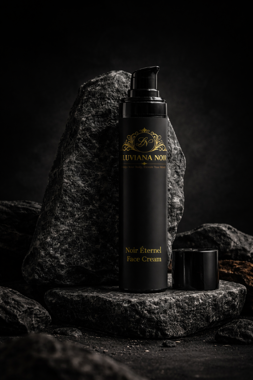 LLUVIANA NOIR Noir Éternel Face Cream – luxury anti-aging face cream front view